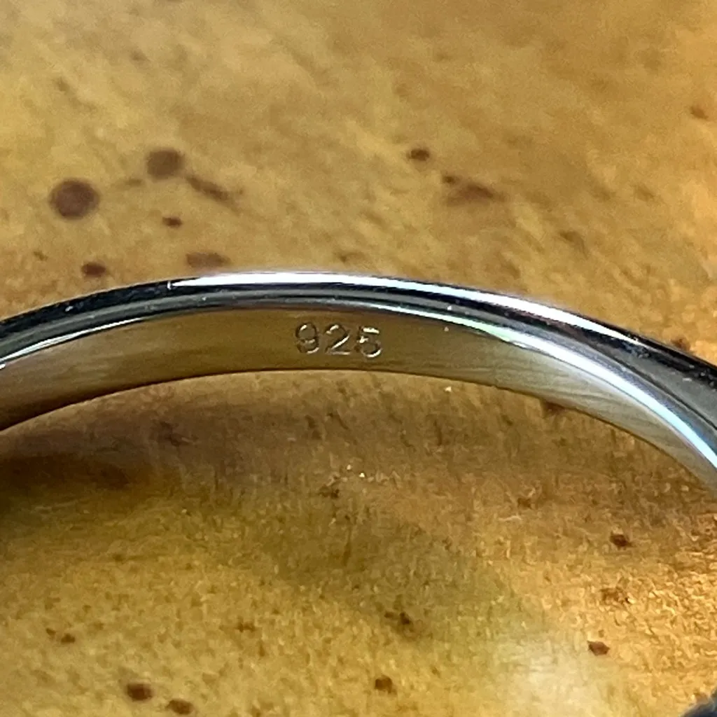 Natural Tanzanite Sterling Silver Ring Size 6 - Image 6