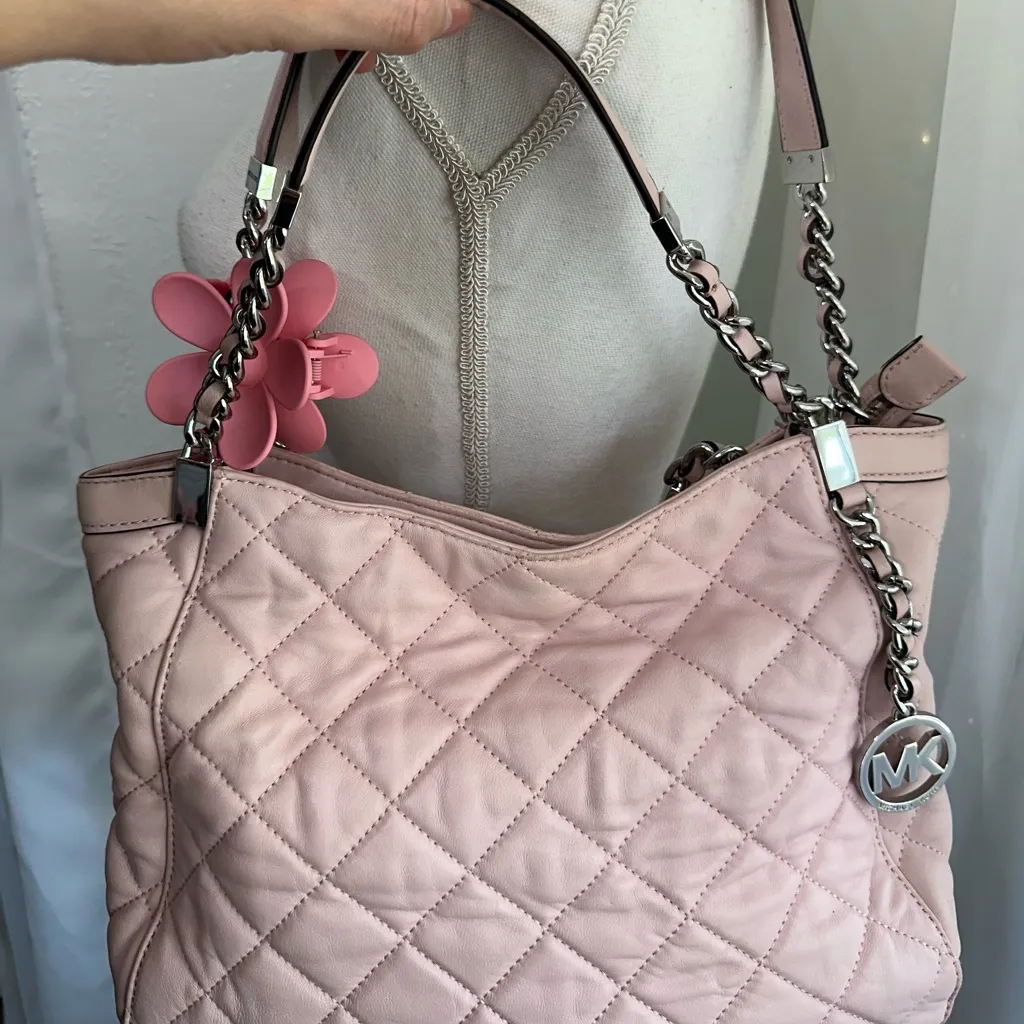 Michael Kors quilted blush pink shoulder Purse bag - Image 4