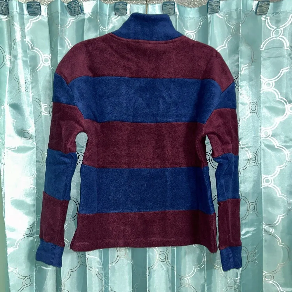 Victoria Secret Pink Sweatshirt. New In Bag. Size Xs. Burgundy And Navy Fleece Blue - Image 5