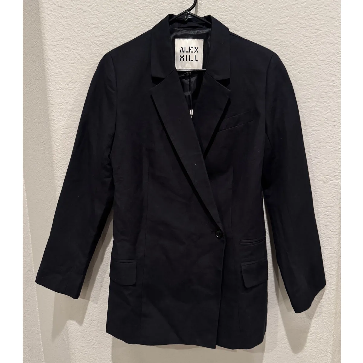 Alex Mill Soho Waisted Blazer in Linen & Cotton Size Small Black - Image 12