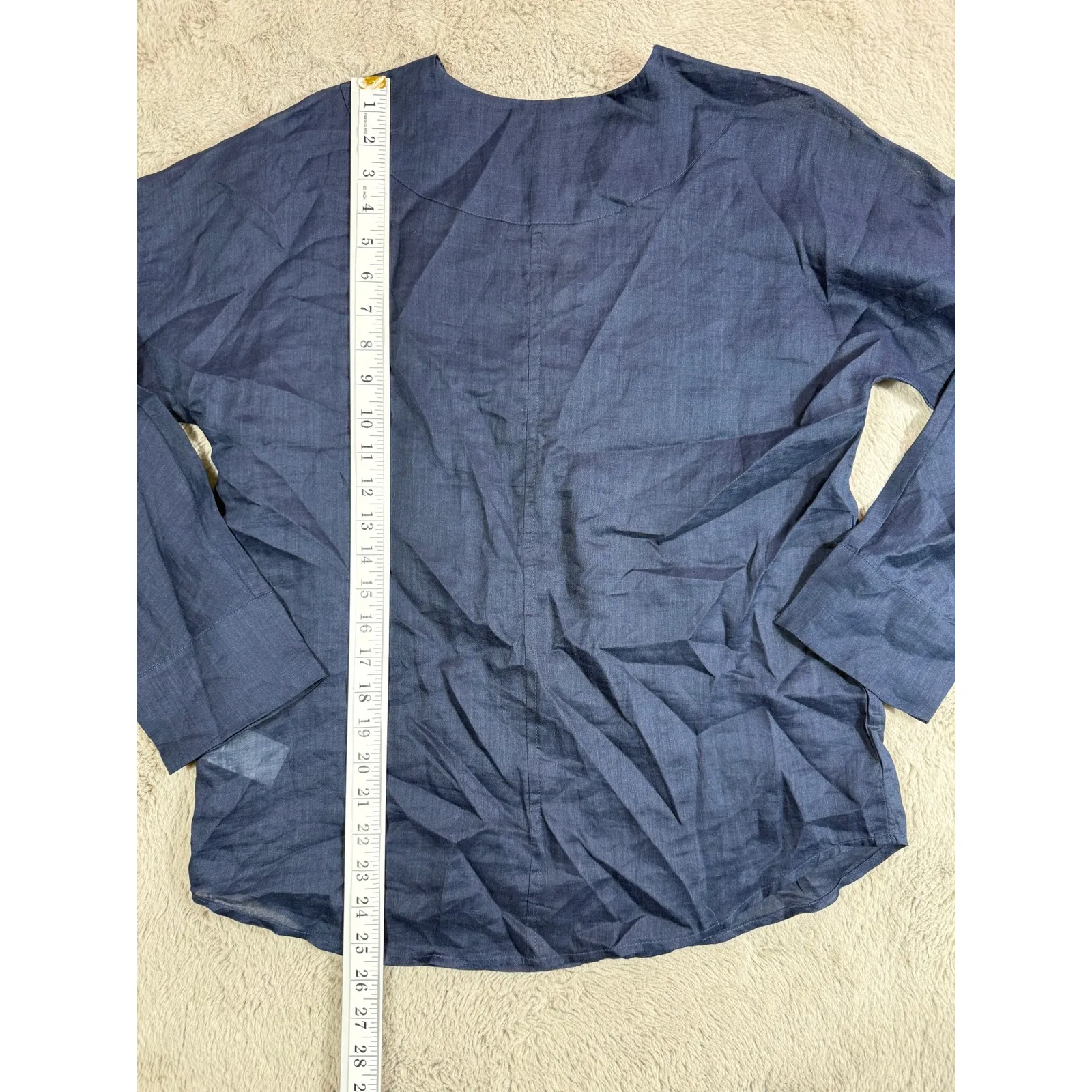 NWOT J.Crew Women XS Navy Ramie V - Image 4