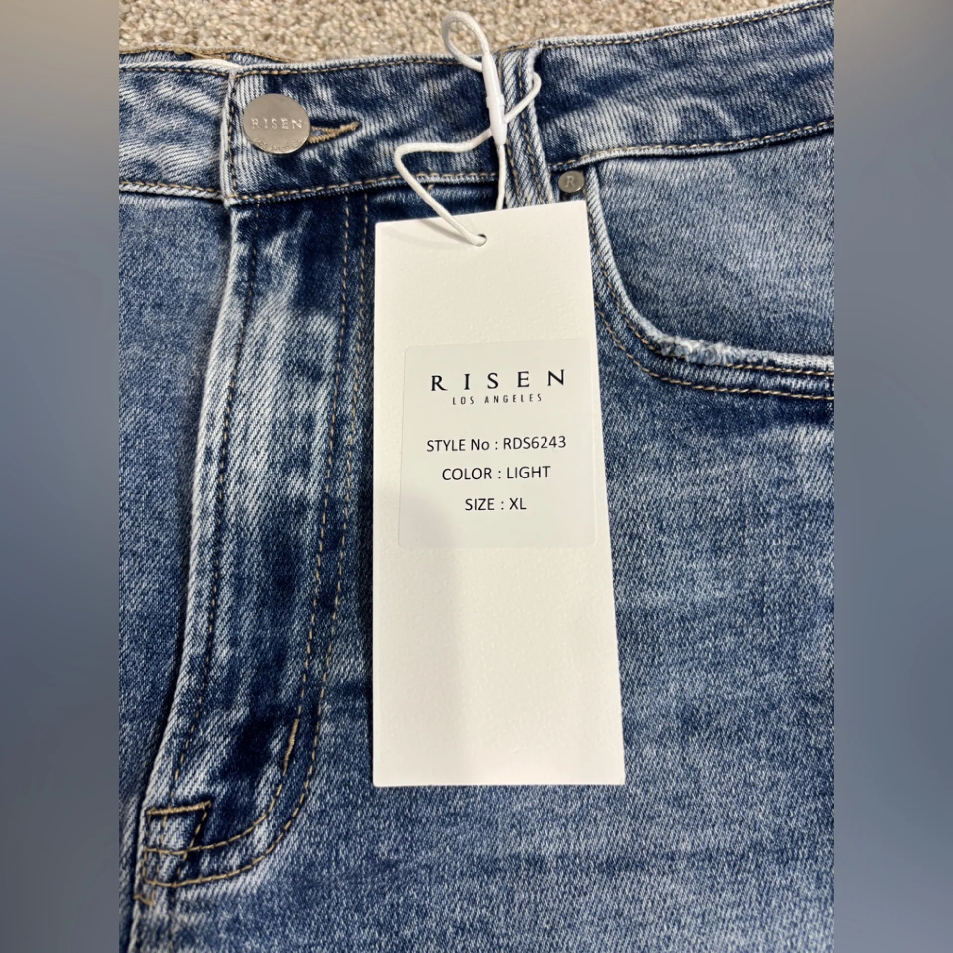 NWT RISEN TARA HIGH RISE SHORTS XL Blue - Image 12