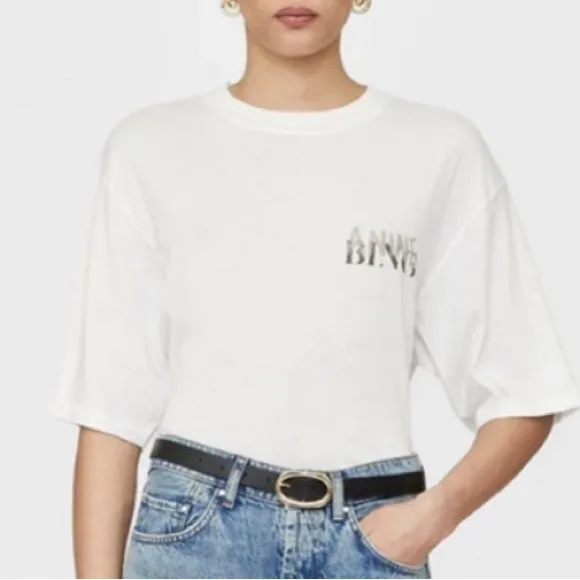 Anine Bing Cason Dream Until It’s Your Reality Tee T-Shirt in White, NWT - Image 2
