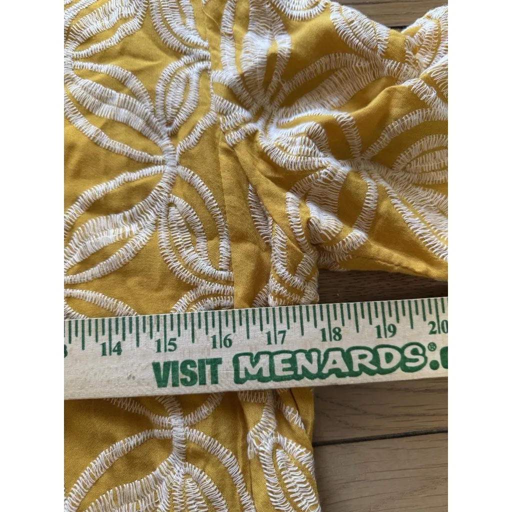 Solitaire Yellow Women Embroidered Top Sz S‎ Boho Romantic Hippie Gypsy Peasant - Image 5