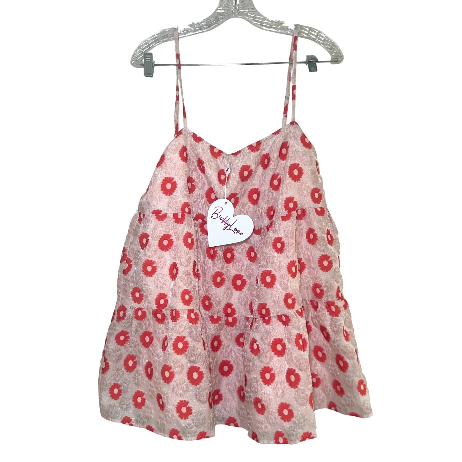 nwt buddy loves cherry delight mini dress party event holiday girly floral boho Size M - Image 2