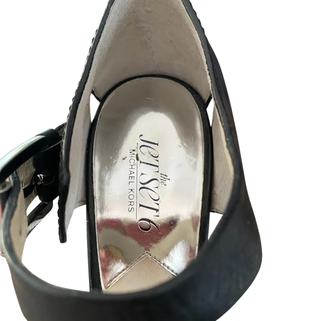 Michael Kors Somerly Platform Studded Leather Espadrille Wedge Sandal size 7 - Image 5