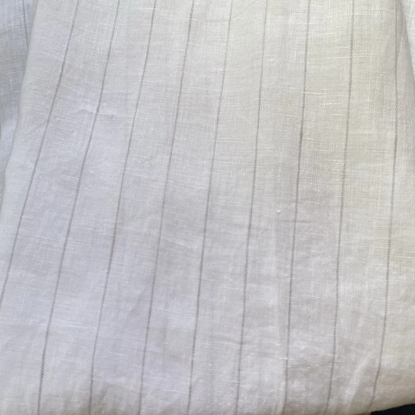 Chalet et ceci 100% Linen Dress XS Sleeveless Striped Hi Lo Top Lagenlook Resort White - Image 12