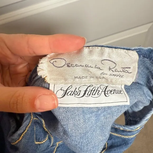 Vintage Oscar de‎ la Renta Jean Dress for Saks Fifth Avenue • Size Medium - Image 14