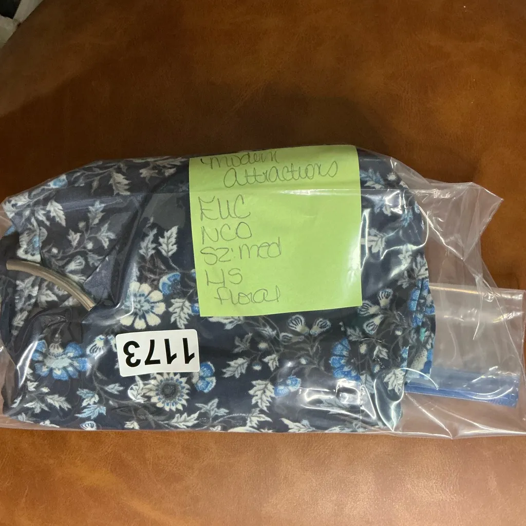 Floral Print Navy Women's Tunic Blue Size M - Image 5