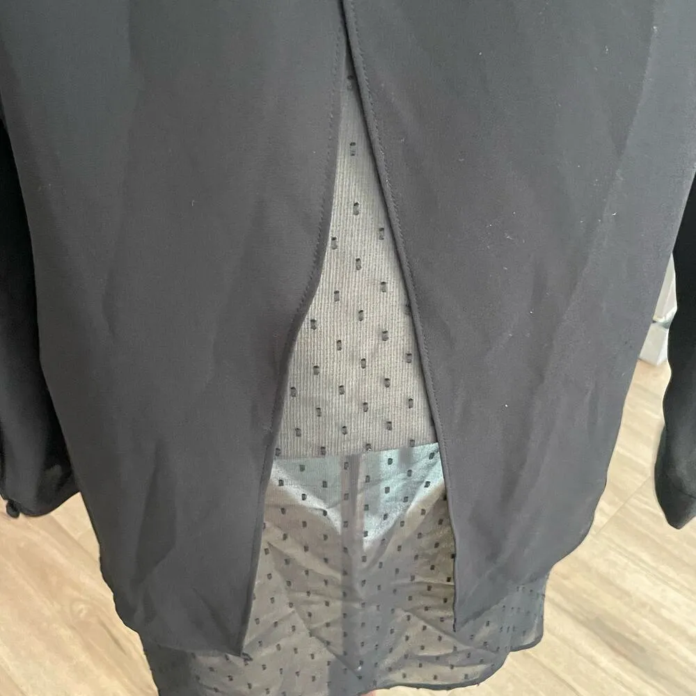 White House Black Market Black Blouse Size Small Office Career Business Casual - Image 2