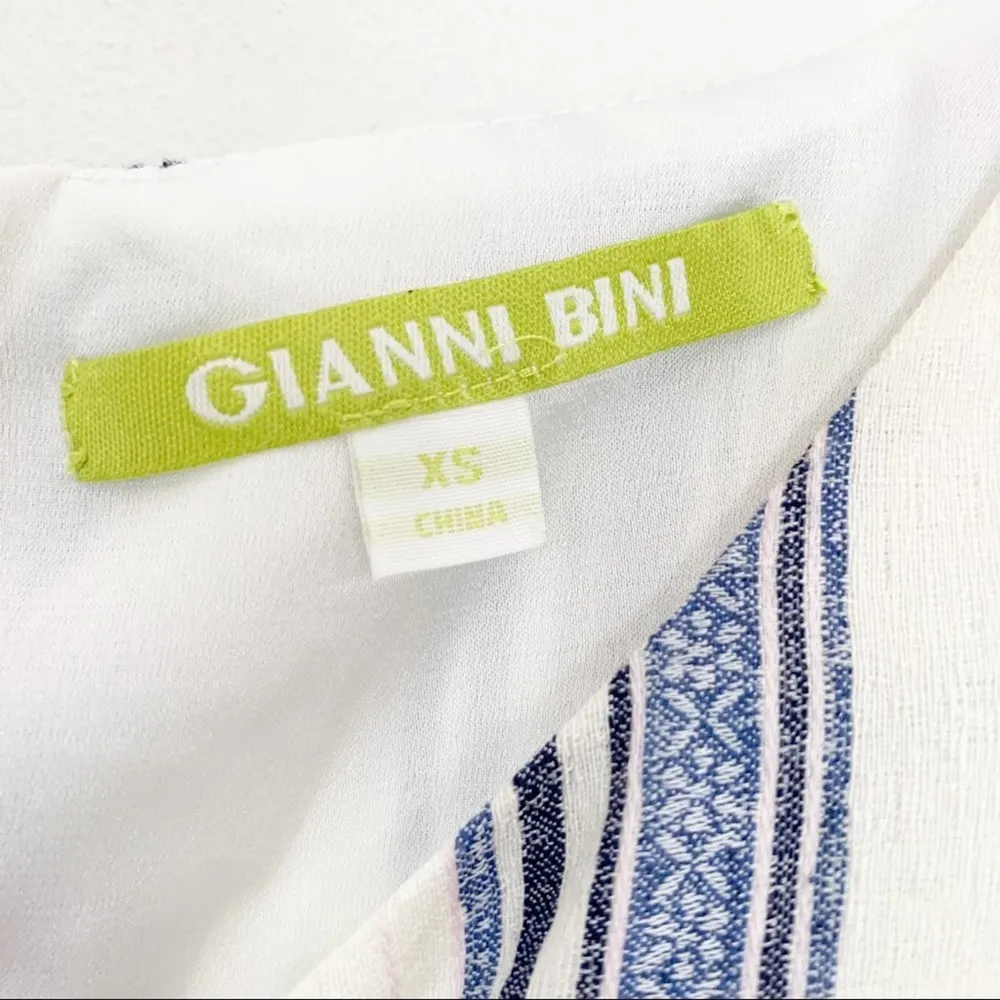 Gianni Bini Mia Striped Ruffle Off Shoulder Cotton Blend Dress Size XS NWT - Image 7