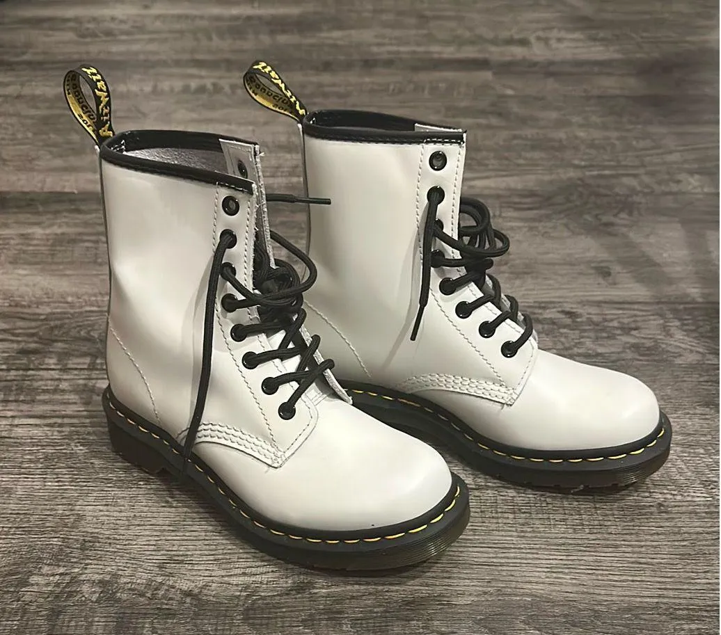 Doc Martens White 1460 Ankle Boots - Image 4