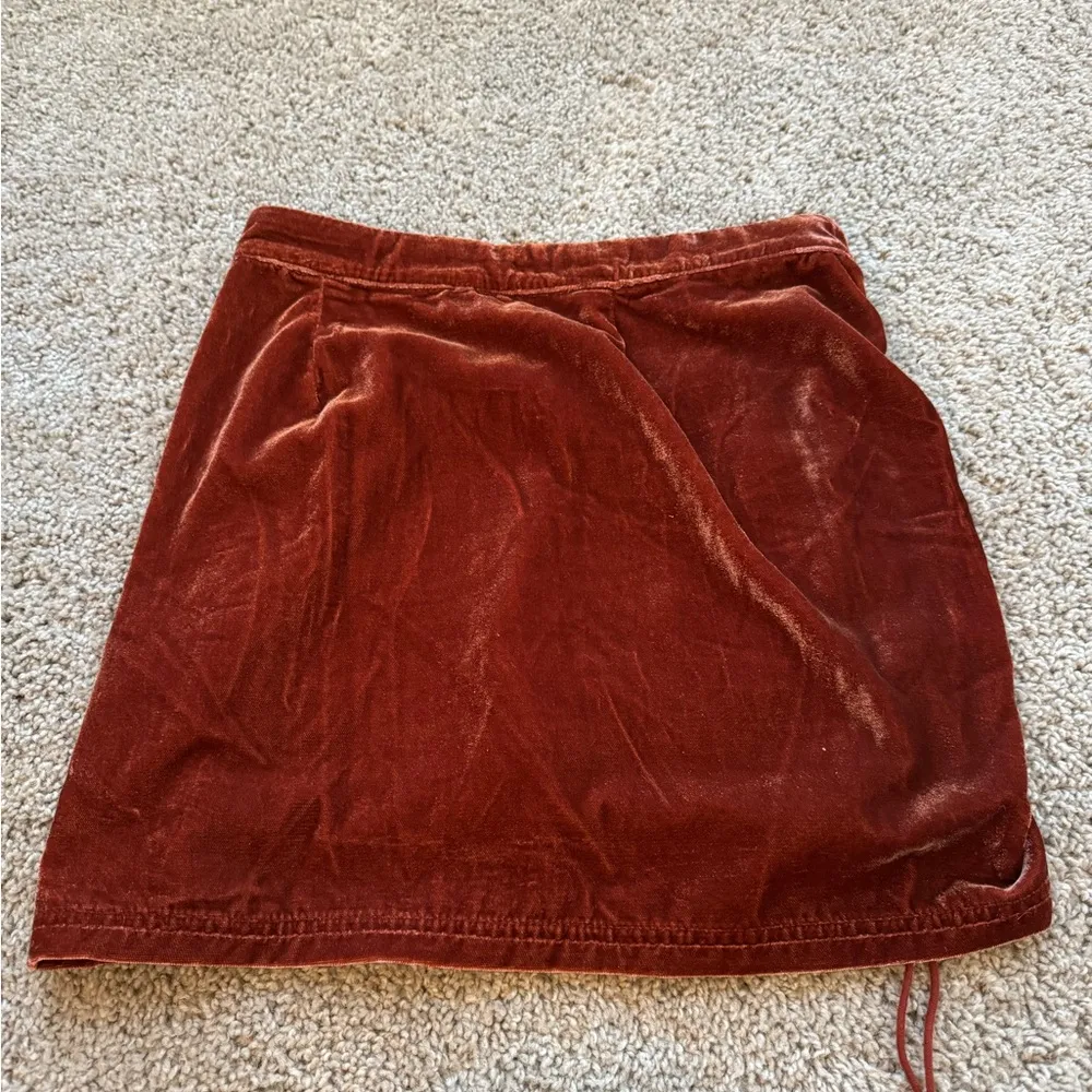 Velvet Rust Mini Skirt - Image 4