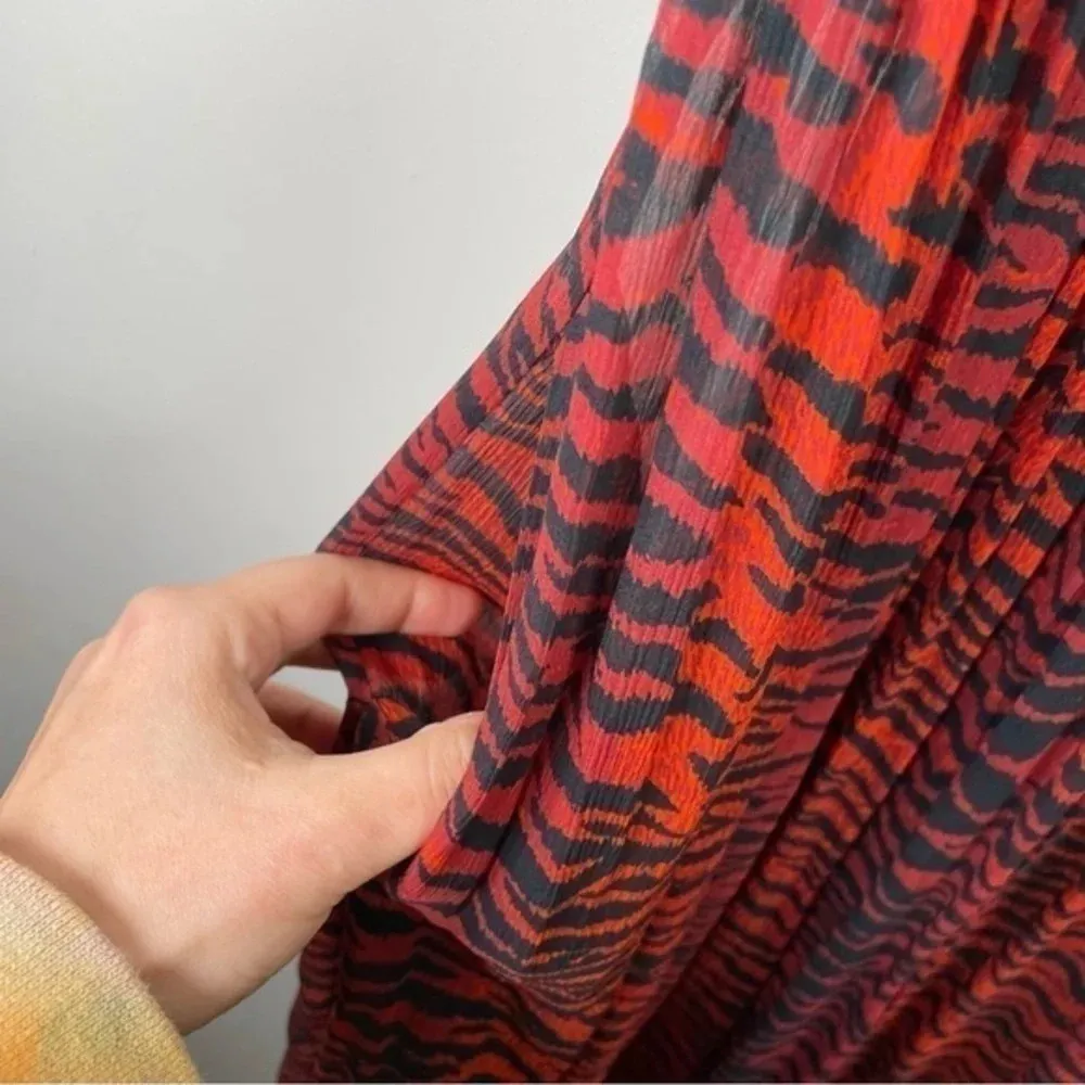 KENZO x‎ H&M Red And Pink Red Zebra Sheer Maxi Dress Size M - Image 7