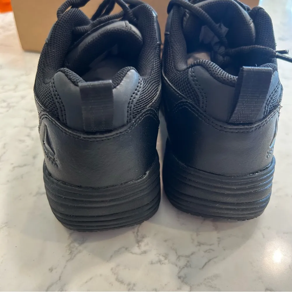 NWT Reebok Black Leather Jorie Street Sport Jogger Oxford Slip Resistant Shoe 10 - Image 5