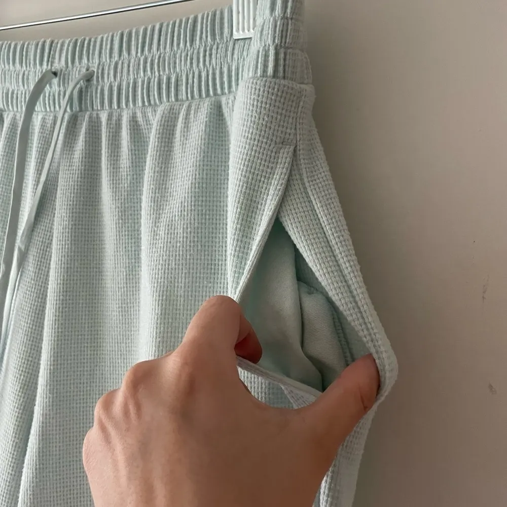 Victoria’s Secret Light Blue Glow Waffle Henley Jogger Lounge Pants - Image 3