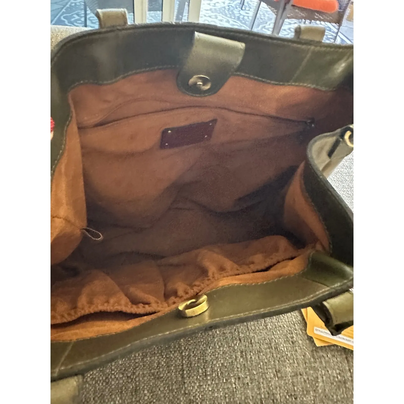 Patricia Nash Distressed Vintage Leather Mallory shoulder Bag Soft Olive NWOT - Image 6