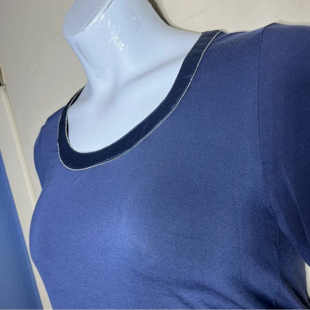 White House Black Market Blue Blouse with Long Sleeves - Image 2