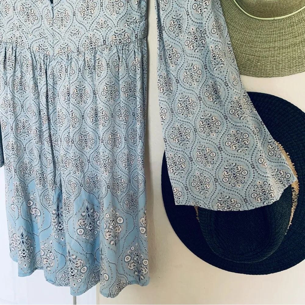 Miami Boho Babydoll Music Festival Concert Floral Print Mini Dress | Size: M - Image 12