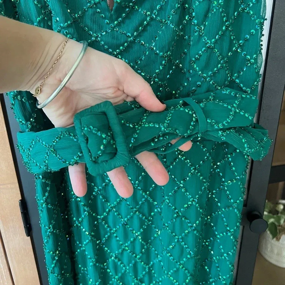 emerald mini sequin dress belt cocktail eras sparkly twilight - Image 3