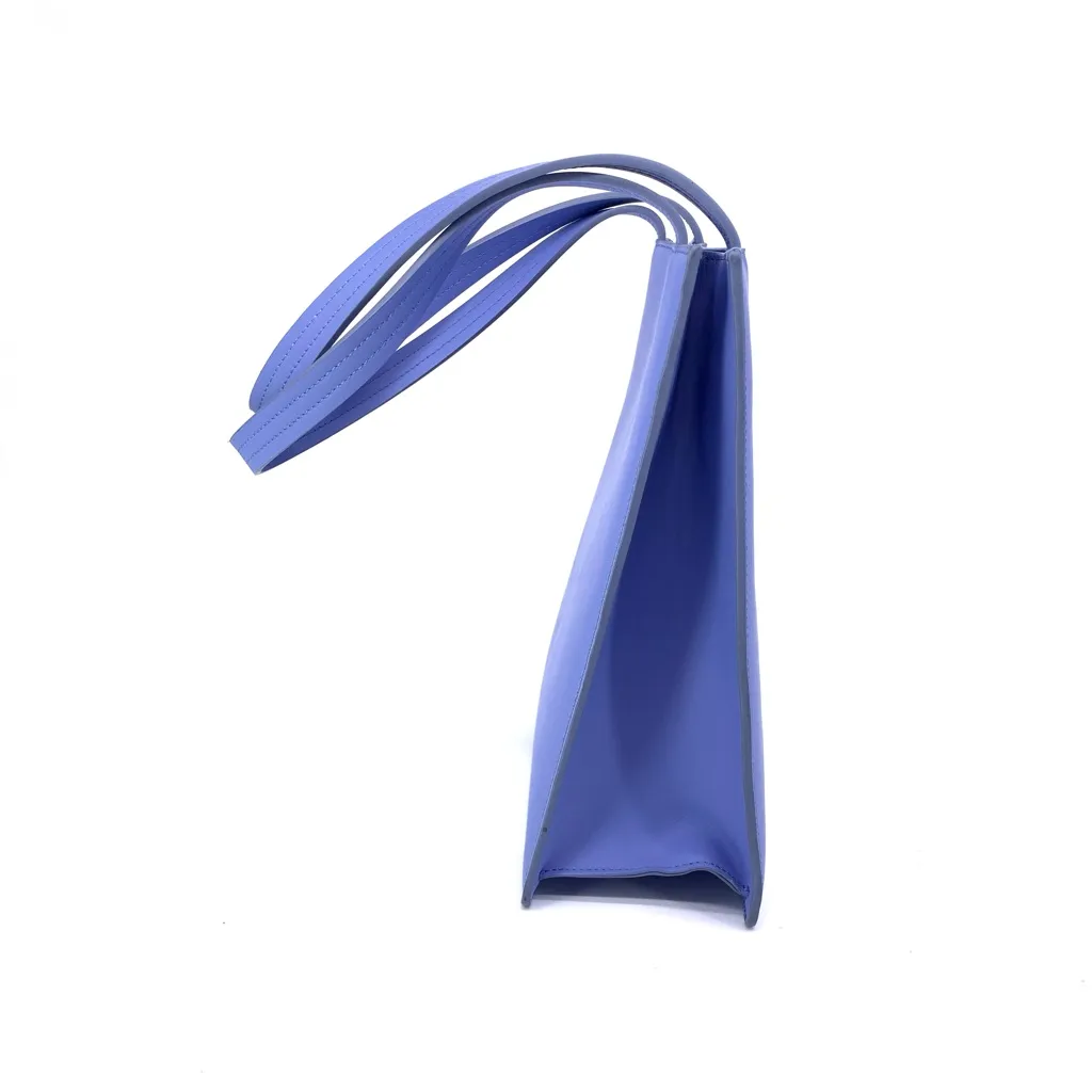 BAGGU Medium Leather Retail Tote Bluebell - Image 4