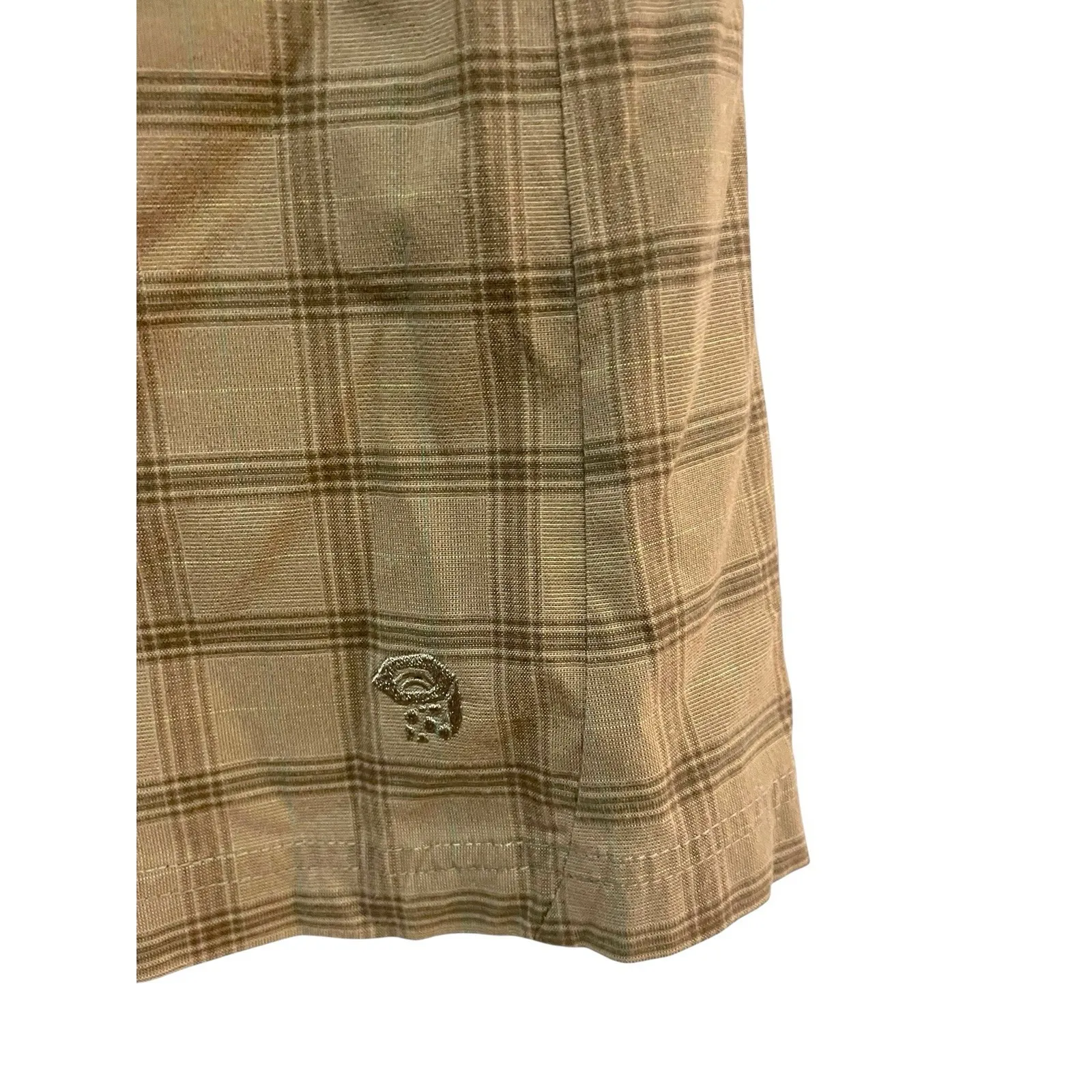 Mountain Hardwear Skirt Womens 10 Brown Plaid Stretch Organic Cotton Outdoor - Image 7