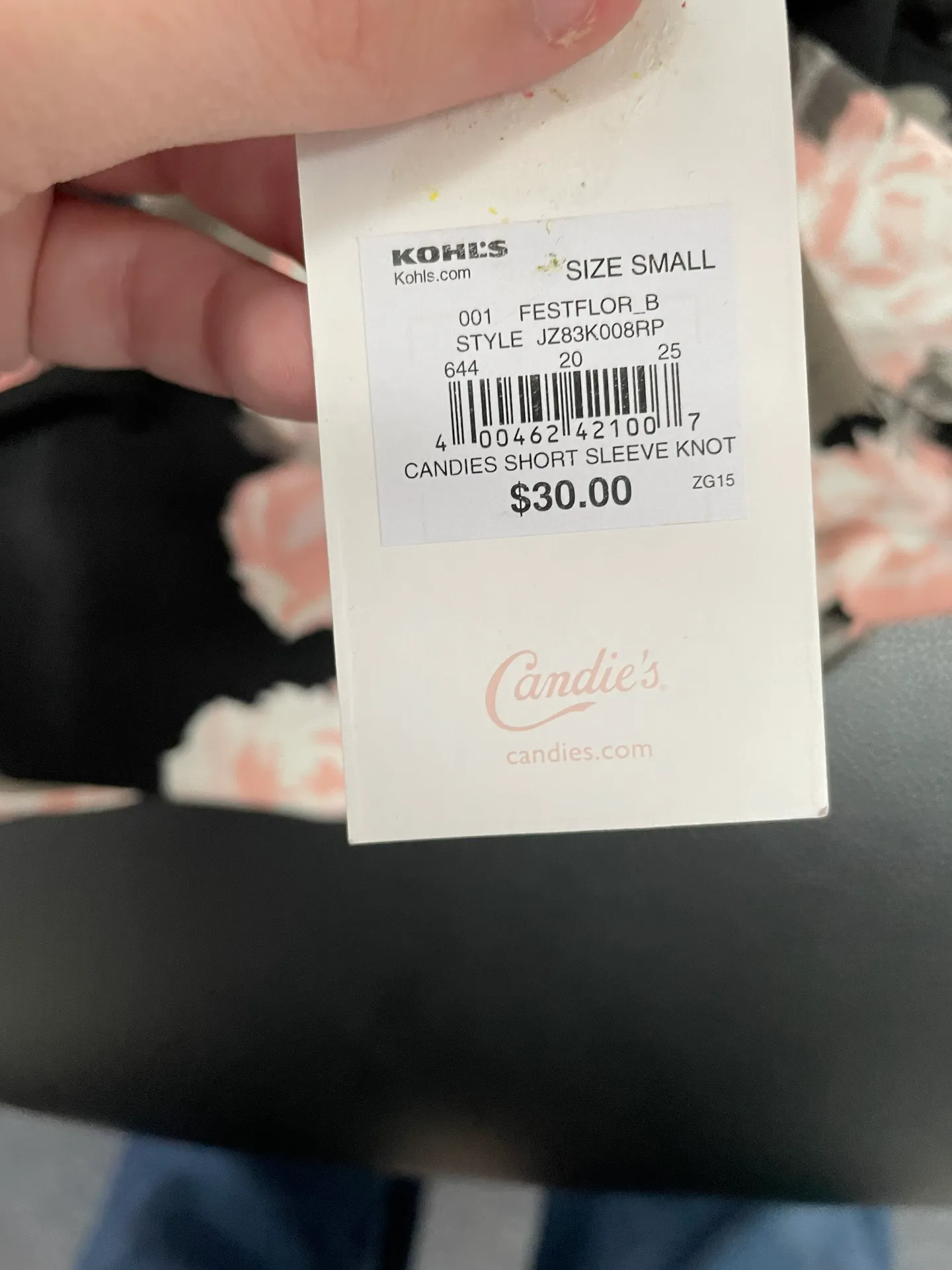 Candie's Floral Tie Front Tee - Image 3