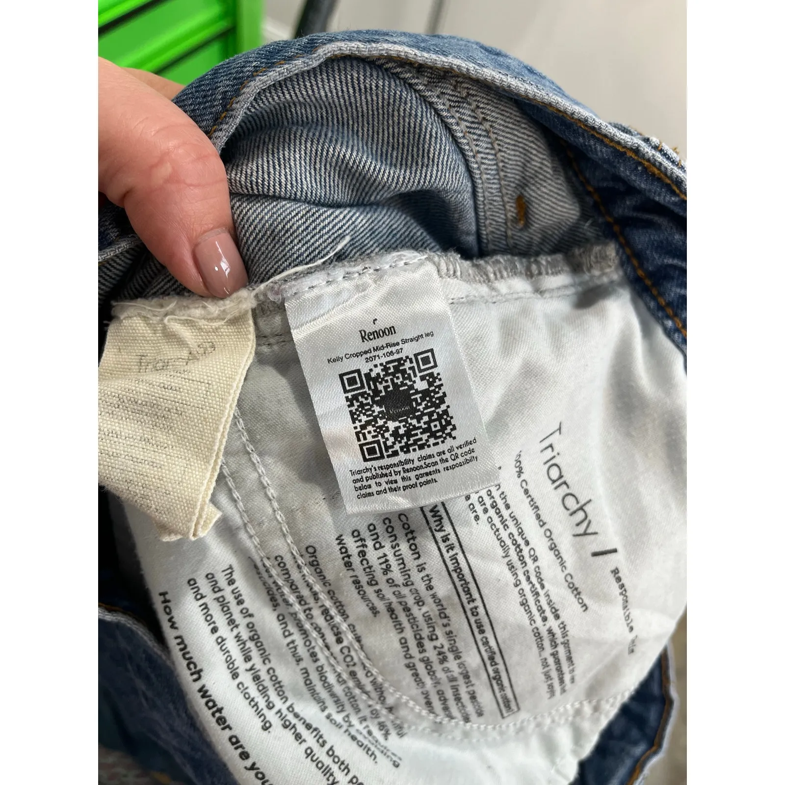 Triarchy Kelly Organic Cotton Cropped Straight Leg Mid Rise Jeans Size 28 - Image 10