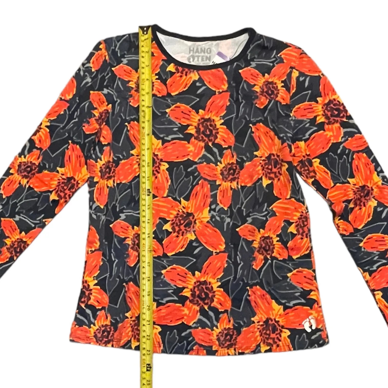 Hang Ten Floral Long Sleeve Rash Swim Guard Size X-Small - Image 6