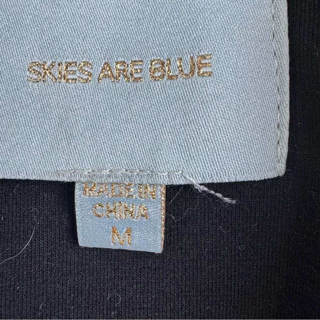 Skies Are Blue Vegan Leather Moto‎ Biker Jacket Sz M Black Asymmetrical Zipper - Image 2