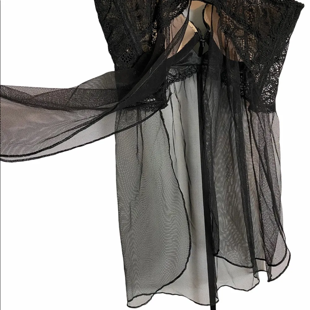 Victorias Secret Black Lace Bustier Teddy Cami 34C - Image 5