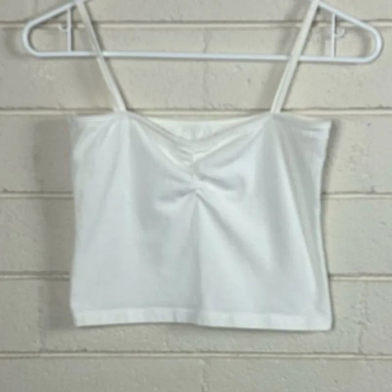 Brandy Melville White Cropped Tank one size - Image 4