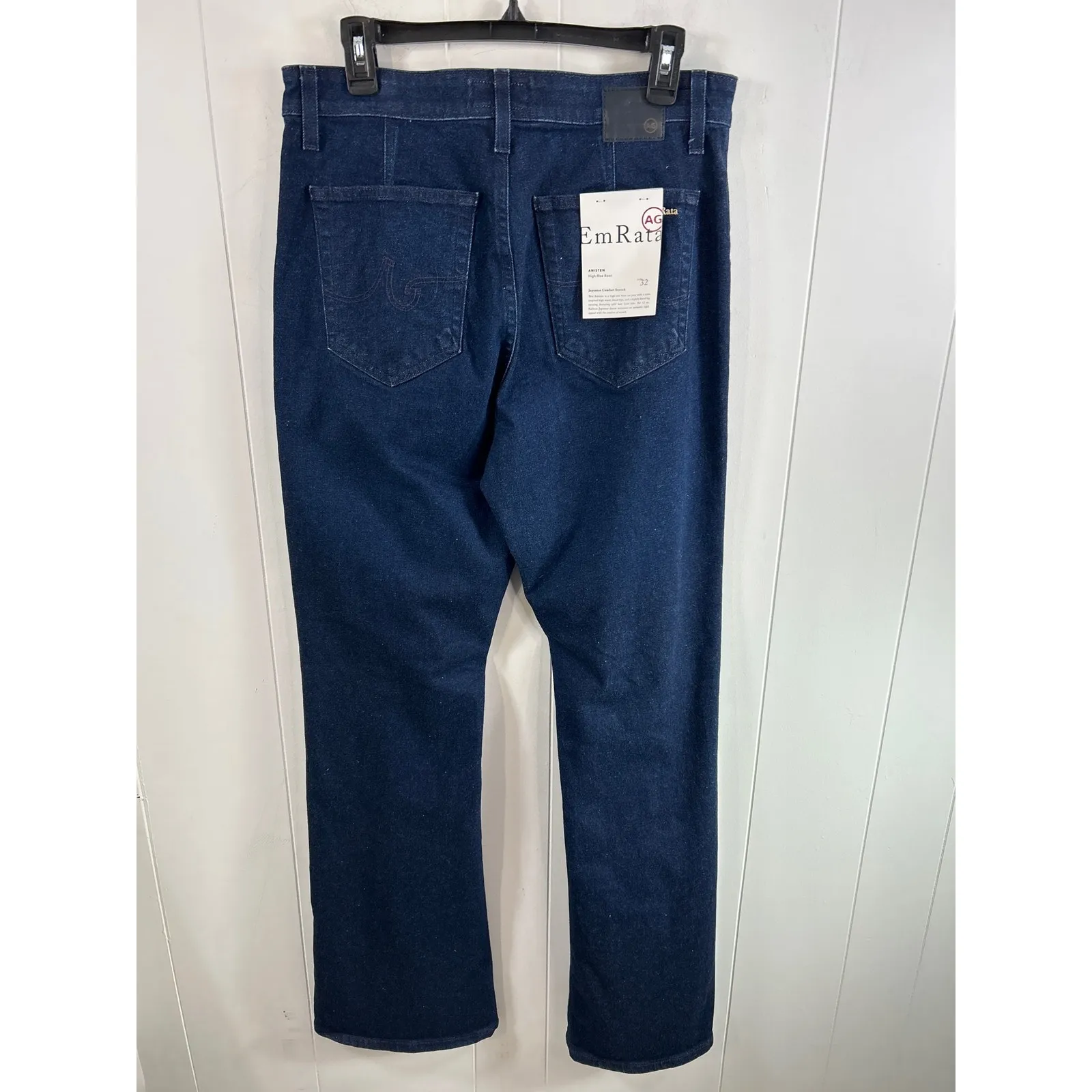 NEW! AG x Emrata and Revolve Anisten Flare Jean Subway with Slit Front Size 32. Blue - Image 5