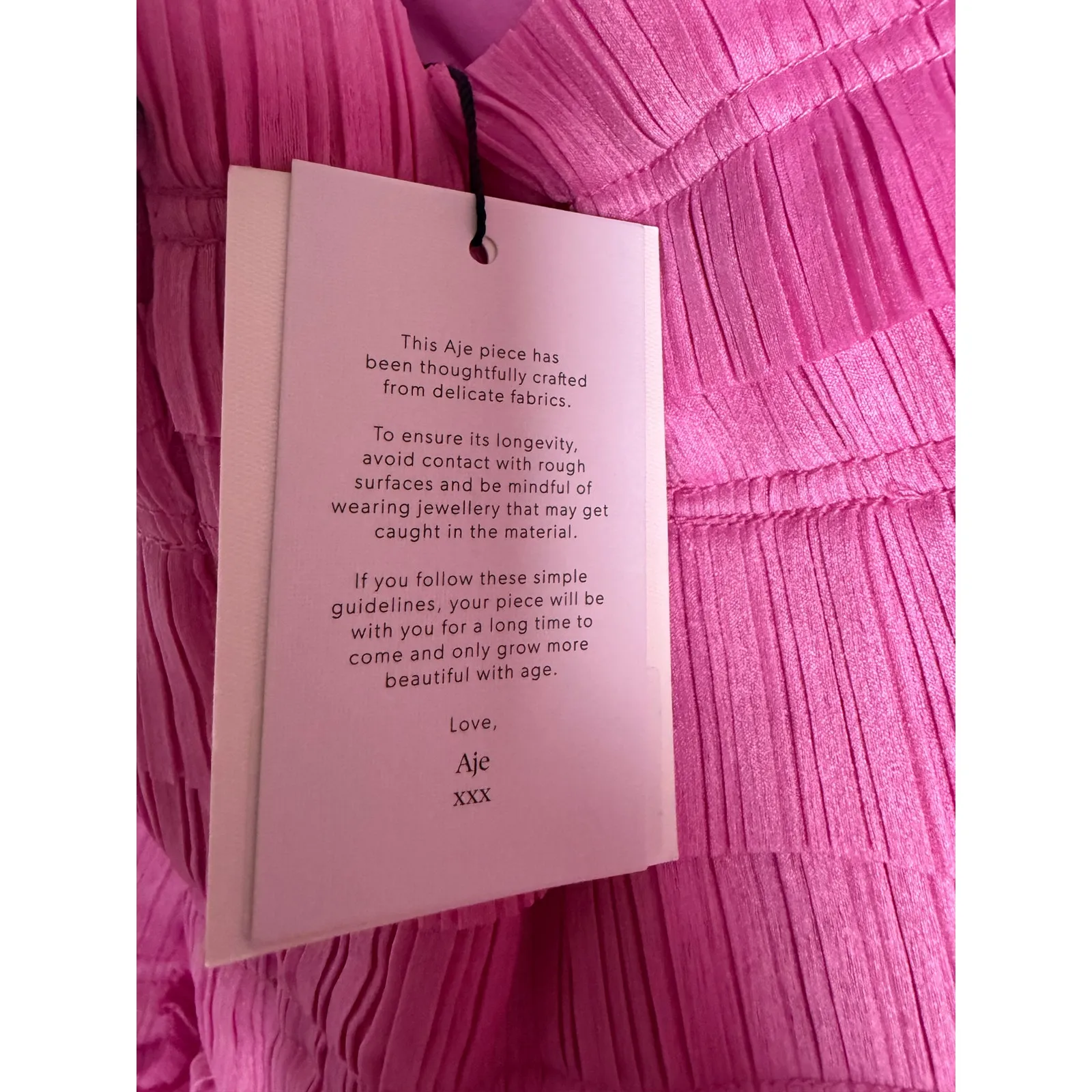 Aje Palladium Ruffled Strapless Ruffled Pleated Gauze Pink Mini Dress Size 12 - Image 14