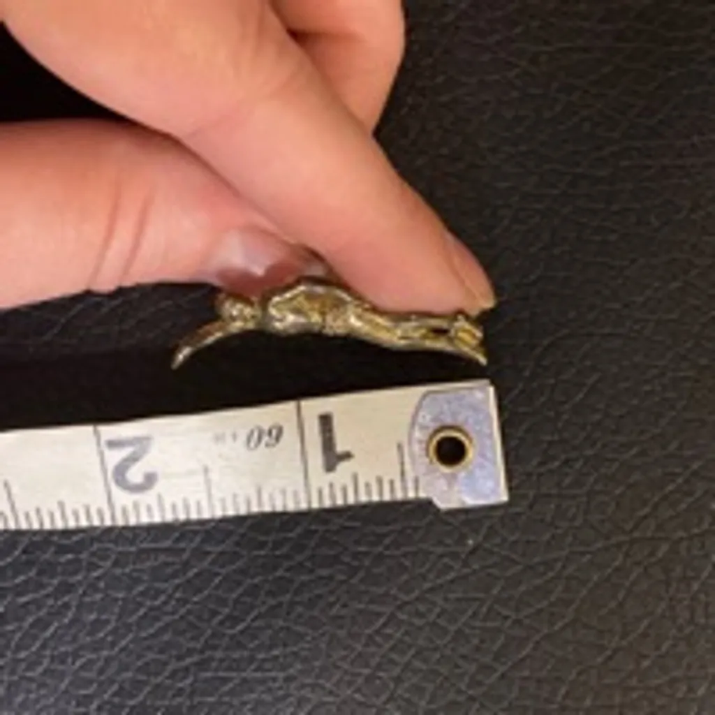 Vintage Gold Tone Swimmer Brooch Pin 1.75” Sports Retro Jewelry - Image 4