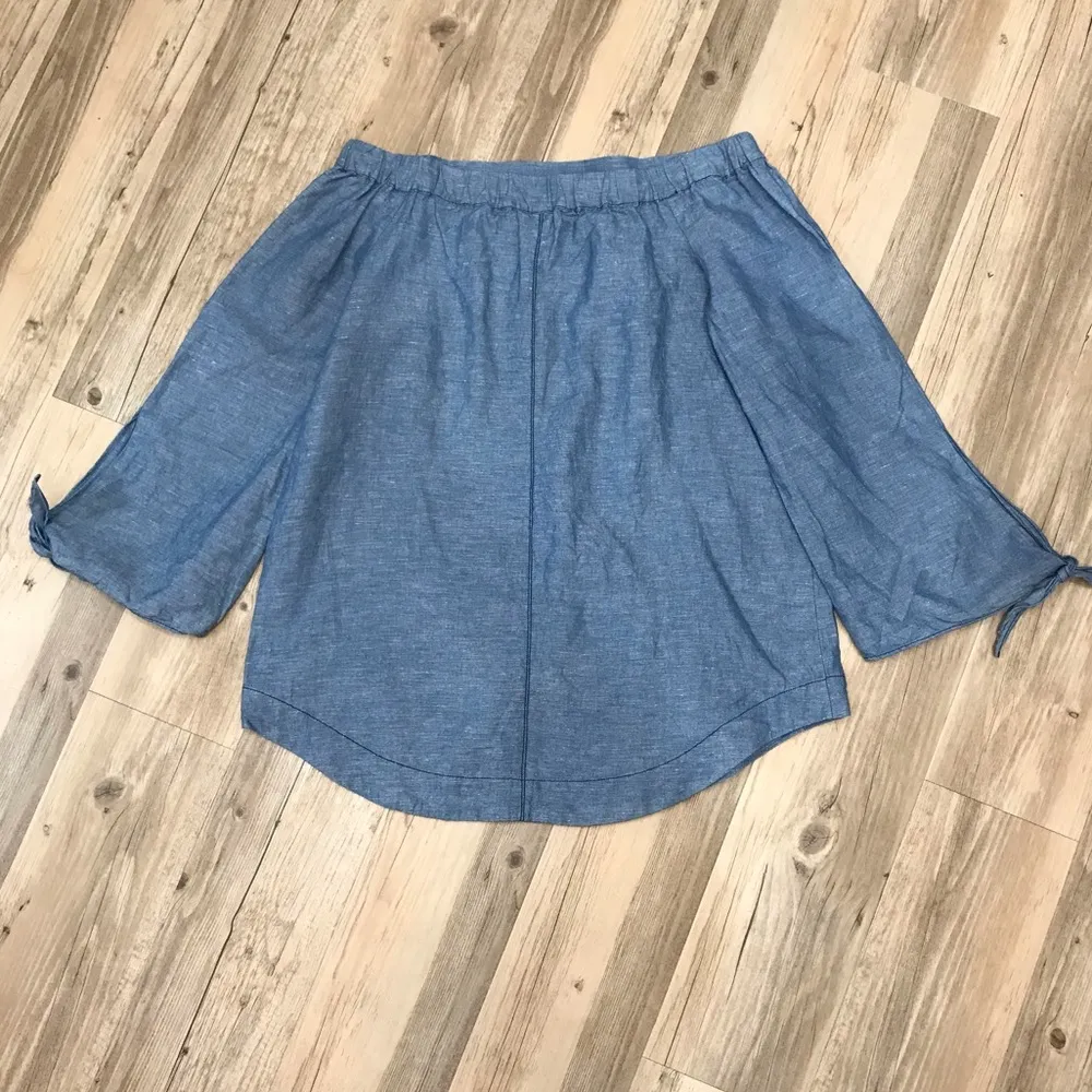 Free People Show Some Shoulder Top denim XS - Image 5