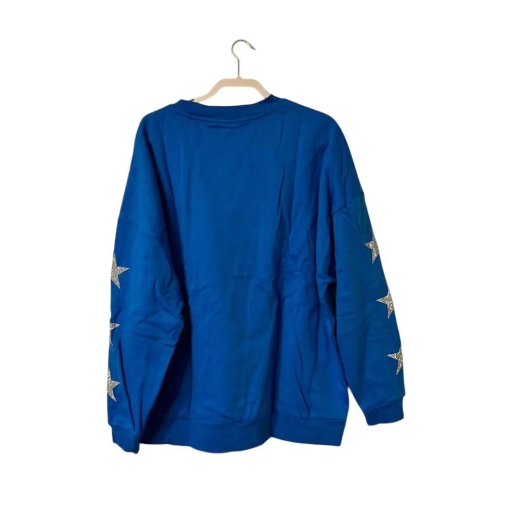 Gameday Couture Women's NFL Medium Blue Rhinestone Sweatshirt Detroit Lions - Image 3