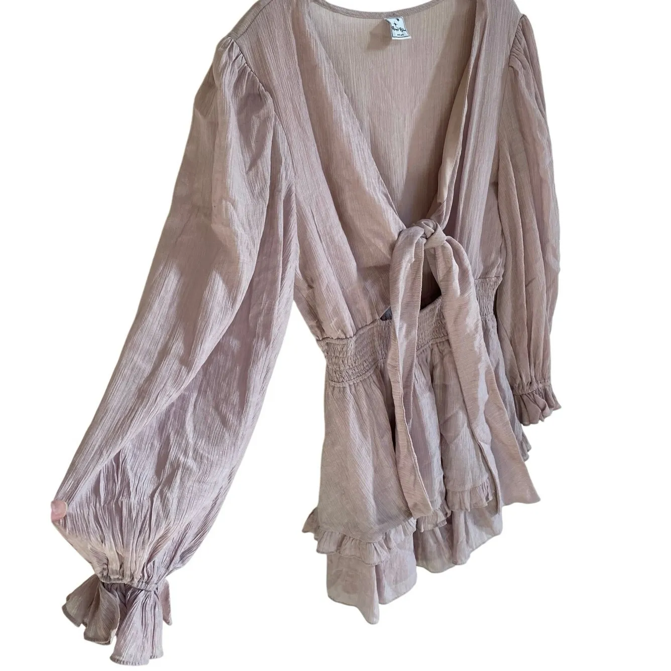 Angel Biba Anthea Bow-Tie Front‎ Layered Frill Dress Blush - 5 - Excellent - Image 10