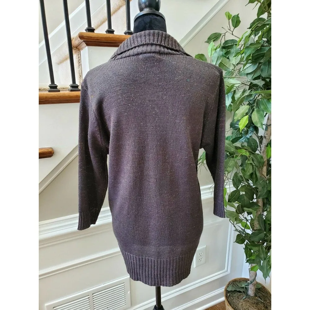 Evelyn Taylor Women's Gray Acrylic Long Sleeve Round Neck Knit Sweater Size 2X - Image 8