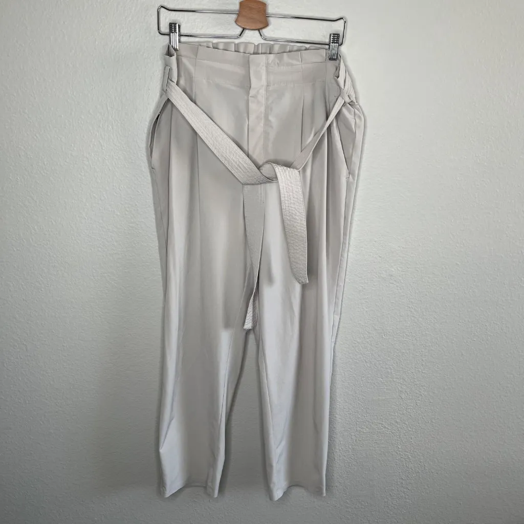 Athleta Skyline Pant II Ivory Belted Athleisure Travel Trousers Size 14 - Image 13