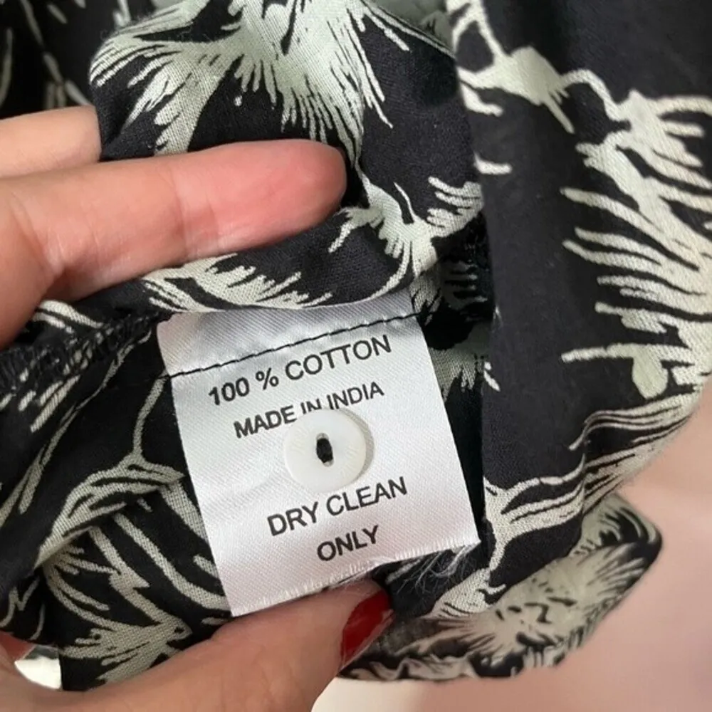 Mille Florian Top NWT Button Front Floral Blouse in Black Hibiscus Women’s XS - Image 10