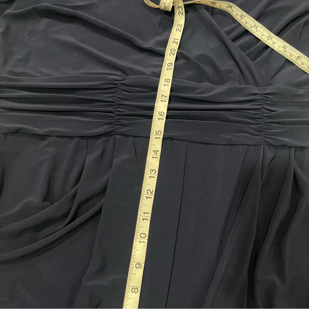 Jessica Howard Plus Size Navy Surplice Ruched Jersey Jumpsuit in 2X - Image 13