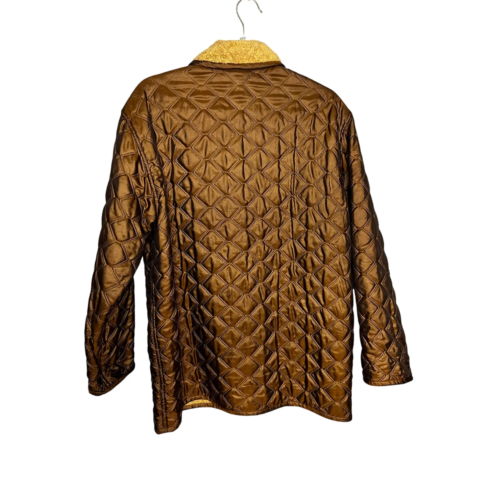 Carlisle Vintage Quilted Barn Jacket Size 10 Brown Metallic Peacoat Bronze Brown - Image 6