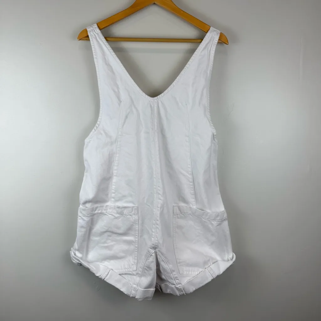 Free People We The Free High Roller Shortalls women's Size small White - Image 2