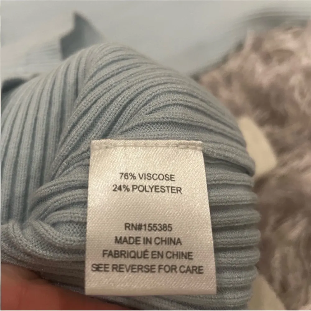 Ronny Kobo Simone Sky Blue Ribbed Dress Medium M - Image 6