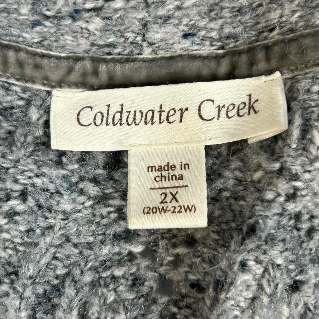 Coldwater Creek Grey Short Sleeve Sweater Size 2X - Image 6