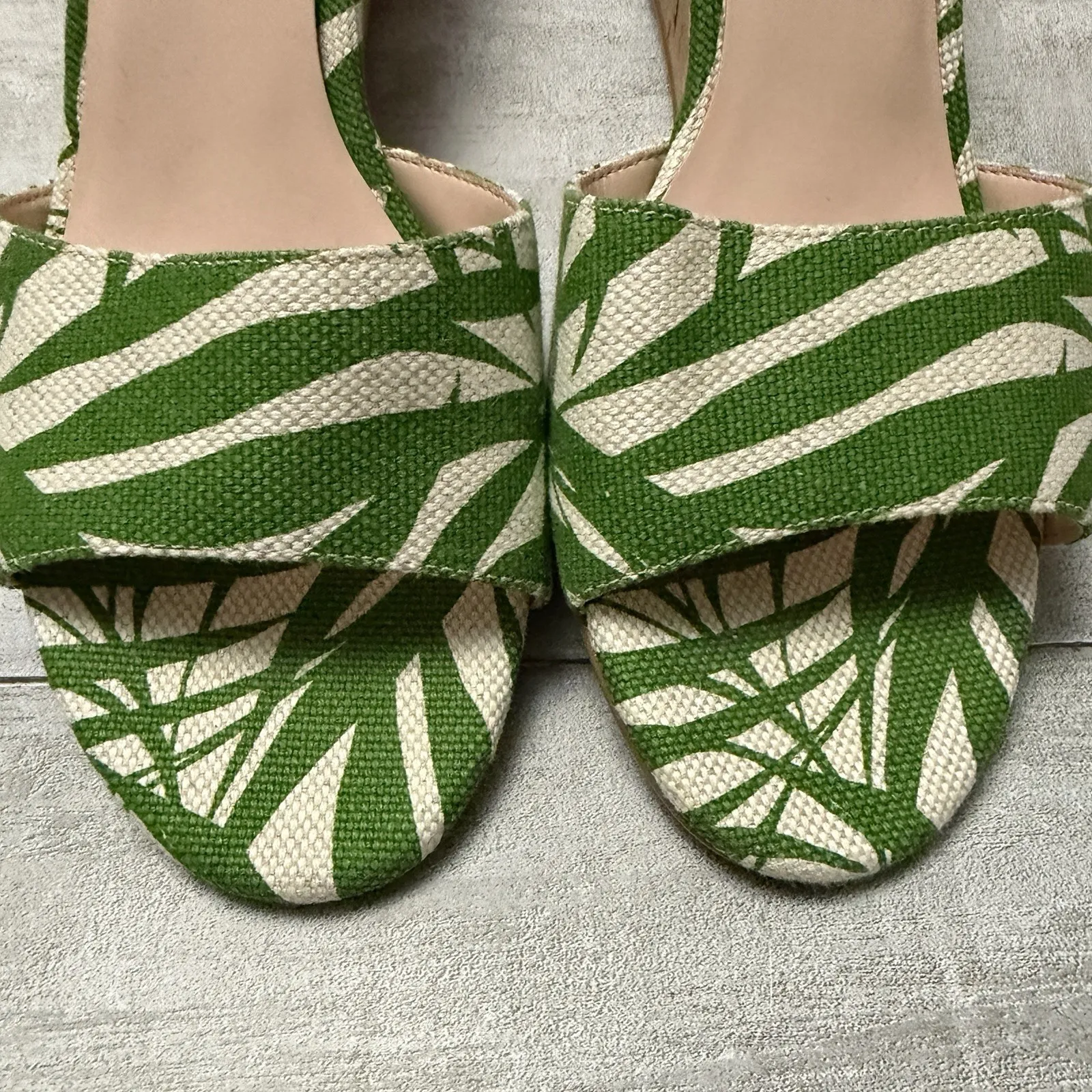 KATE SPADE Mileena Meena Palm Frond Cork Slide Wedge Sandal Shoes 7.5 NWOB Green - Image 6