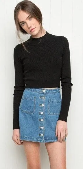 Button Up Denim Skirt - Image 2