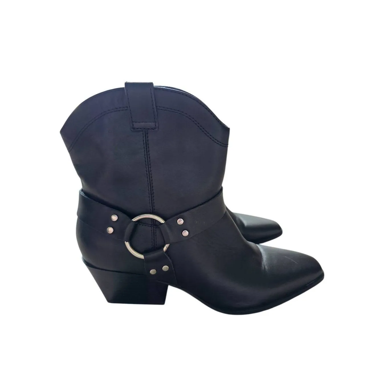 Open Edit Enzo Boots Western Style Black Size 9 Block Heel - Image 2