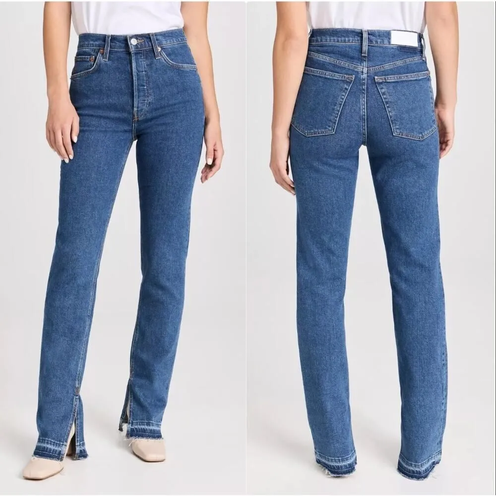 Re/Done Jeans Womens 27 High Rise Skinny Boot Western Rinse Stretch - Image 2
